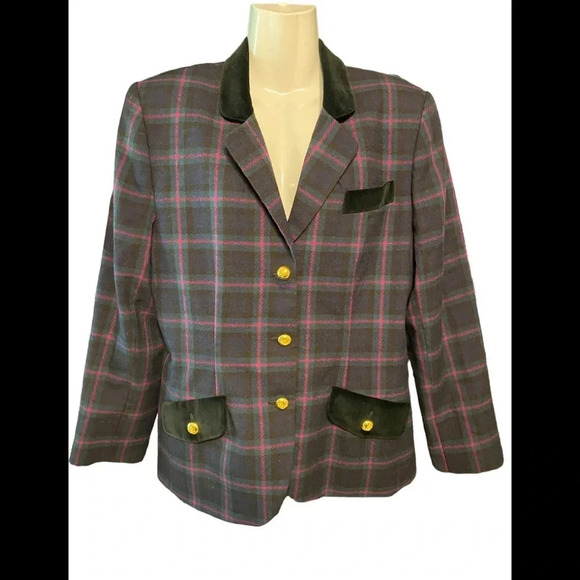 Vintage Doncaster 100% Wool Plaid Blazer - Picture 1 of 10
